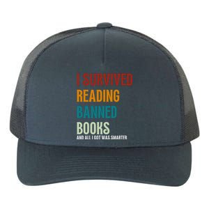 I Survived Reading Banned Books Book Lover Yupoong Adult 5-Panel Trucker Hat