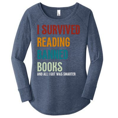 I Survived Reading Banned Books Book Lover Women's Perfect Tri Tunic Long Sleeve Shirt