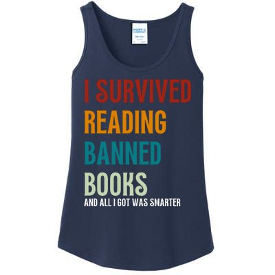 I Survived Reading Banned Books Book Lover Ladies Essential Tank