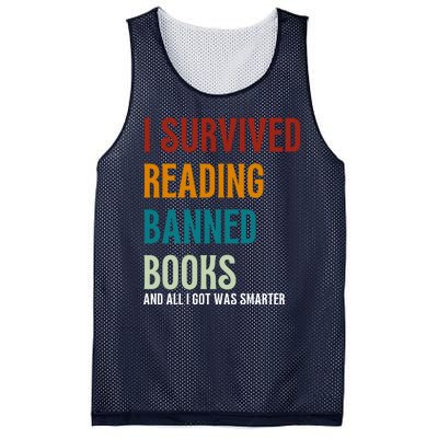 I Survived Reading Banned Books Book Lover Mesh Reversible Basketball Jersey Tank