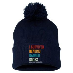 I Survived Reading Banned Books Book Lover Pom Pom 12in Knit Beanie