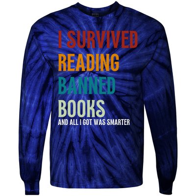 I Survived Reading Banned Books Book Lover Tie-Dye Long Sleeve Shirt