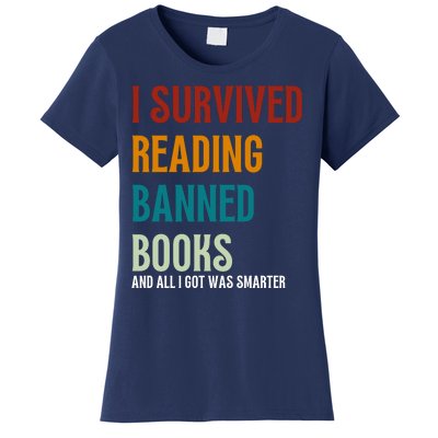 I Survived Reading Banned Books Book Lover Women's T-Shirt