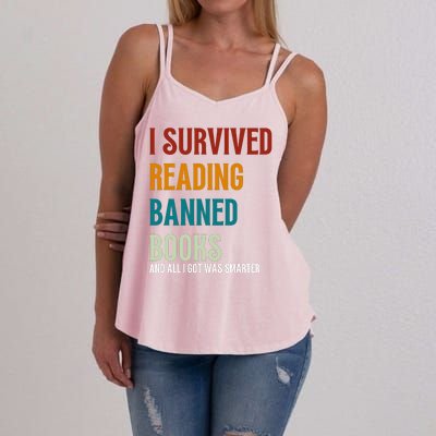 I Survived Reading Banned Books Book Lover Women's Strappy Tank