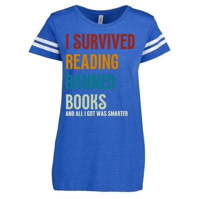 I Survived Reading Banned Books Book Lover Enza Ladies Jersey Football T-Shirt