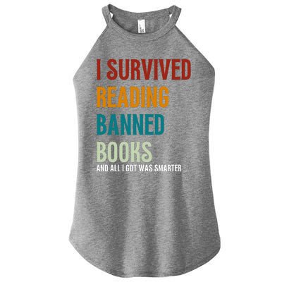 I Survived Reading Banned Books Book Lover Women's Perfect Tri Rocker Tank