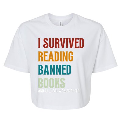 I Survived Reading Banned Books Book Lover Bella+Canvas Jersey Crop Tee