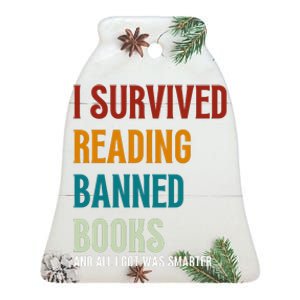 I Survived Reading Banned Books Book Lover Ceramic Bell Ornament