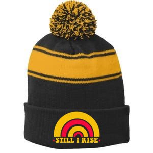 I Still Rise Feminist Equality Human Rights Equal Rights Stripe Pom Pom Beanie