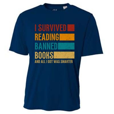 I Survived Reading Banned Books Book Lover Bookaholic Cooling Performance Crew T-Shirt