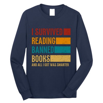 I Survived Reading Banned Books Book Lover Bookaholic Long Sleeve Shirt