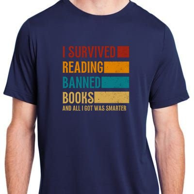 I Survived Reading Banned Books Book Lover Bookaholic Adult ChromaSoft Performance T-Shirt