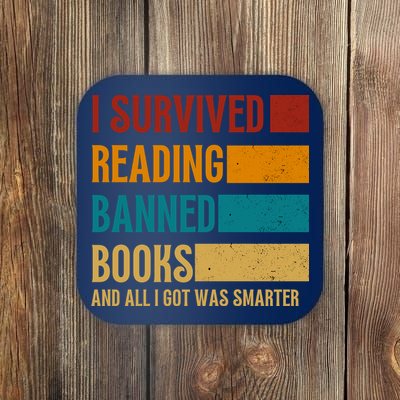 I Survived Reading Banned Books Book Lover Bookaholic Coaster