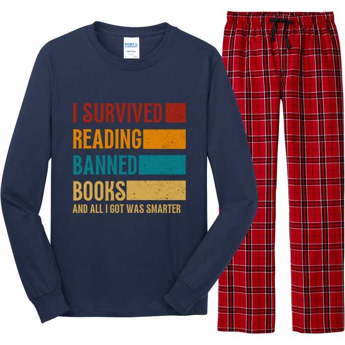 I Survived Reading Banned Books Book Lover Bookaholic Long Sleeve Pajama Set