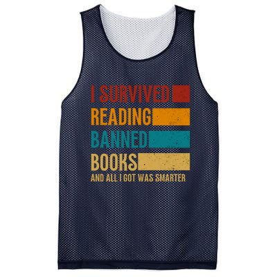 I Survived Reading Banned Books Book Lover Bookaholic Mesh Reversible Basketball Jersey Tank