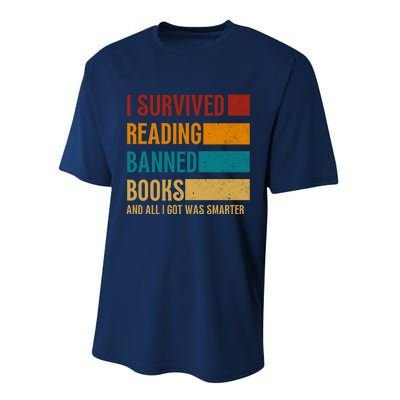 I Survived Reading Banned Books Book Lover Bookaholic Performance Sprint T-Shirt