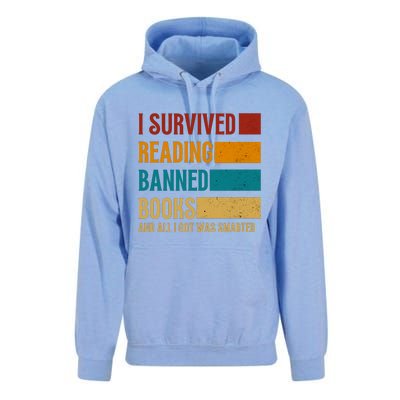 I Survived Reading Banned Books Book Lover Bookaholic Unisex Surf Hoodie