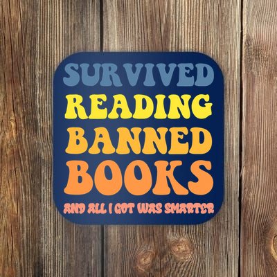 I Survived Reading Banned Books Reader Bookworm Bookaholic Coaster