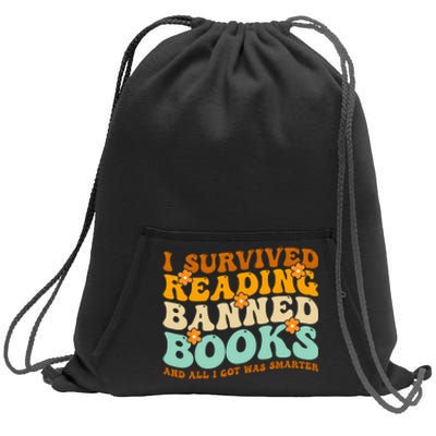 I Survived Reading Banned Books Book Lover Bookaholic Sweatshirt Cinch Pack Bag