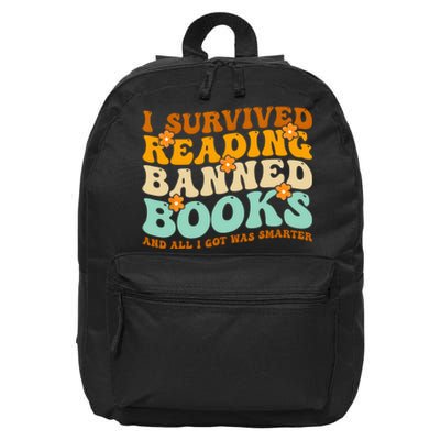 I Survived Reading Banned Books Book Lover Bookaholic 16 in Basic Backpack