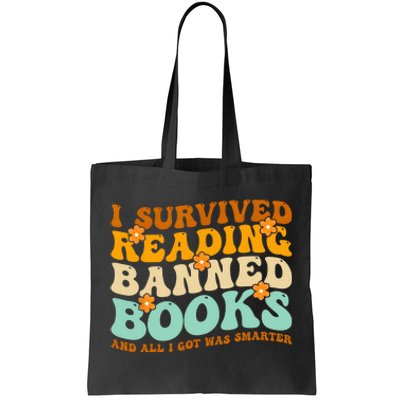 I Survived Reading Banned Books Book Lover Bookaholic Tote Bag