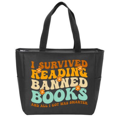 I Survived Reading Banned Books Book Lover Bookaholic Zip Tote Bag