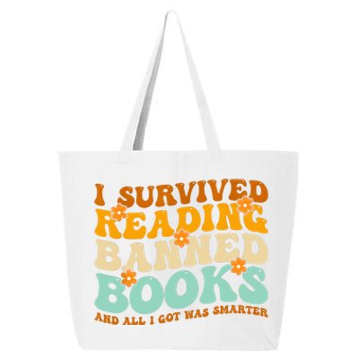 I Survived Reading Banned Books Book Lover Bookaholic 25L Jumbo Tote