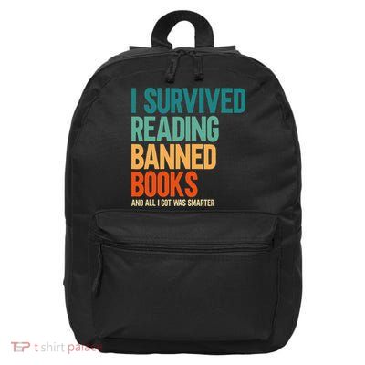 I Survived Reading Banned Books Book Lover Bookaholic 16 in Basic Backpack