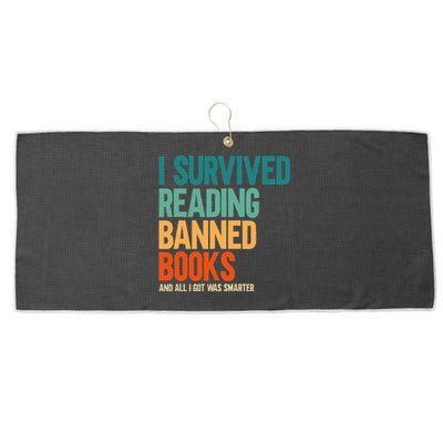 I Survived Reading Banned Books Book Lover Bookaholic Large Microfiber Waffle Golf Towel