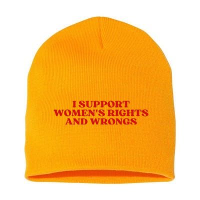 I Support Rights And Wrongs Aesthetic Short Acrylic Beanie