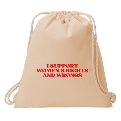 I Support Rights And Wrongs Aesthetic Drawstring Bag