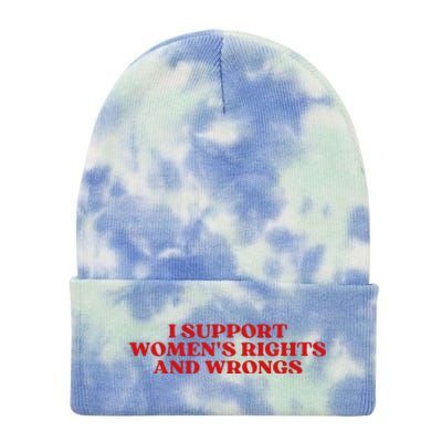 I Support Rights And Wrongs Aesthetic Tie Dye 12in Knit Beanie