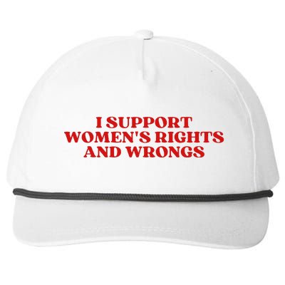 I Support Rights And Wrongs Aesthetic Snapback Five-Panel Rope Hat