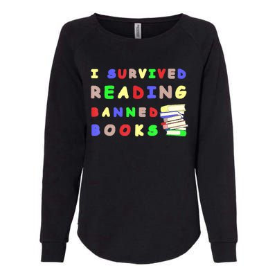 I Survived Reading Banned Books Teacher Librarian Bookworm Womens California Wash Sweatshirt