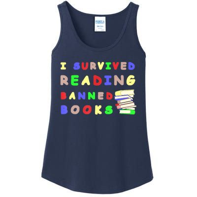 I Survived Reading Banned Books Teacher Librarian Bookworm Ladies Essential Tank