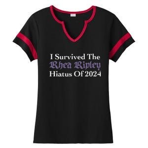 I Survived R.H.E.A R.I.P.L.E.Y Hiatus Of 2024 Ladies Halftime Notch Neck Tee