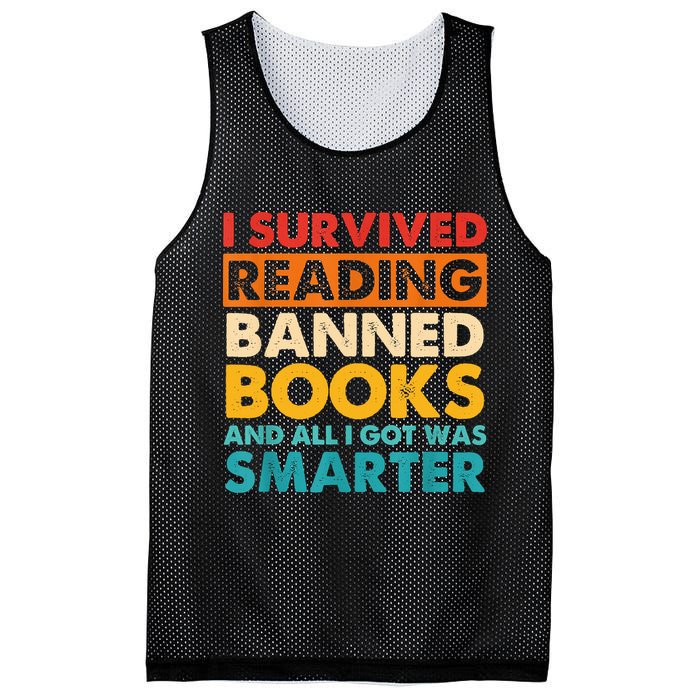 I Survived Reading Banned Books And All I Got Was Smarter Mesh Reversible Basketball Jersey Tank