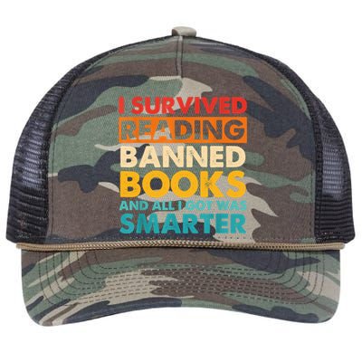 I Survived Reading Banned Books And All I Got Was Smarter Retro Rope Trucker Hat Cap