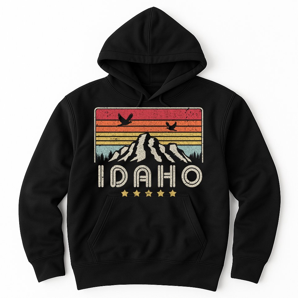 Idaho Shirt. Retro Style ID, USA Hoodie