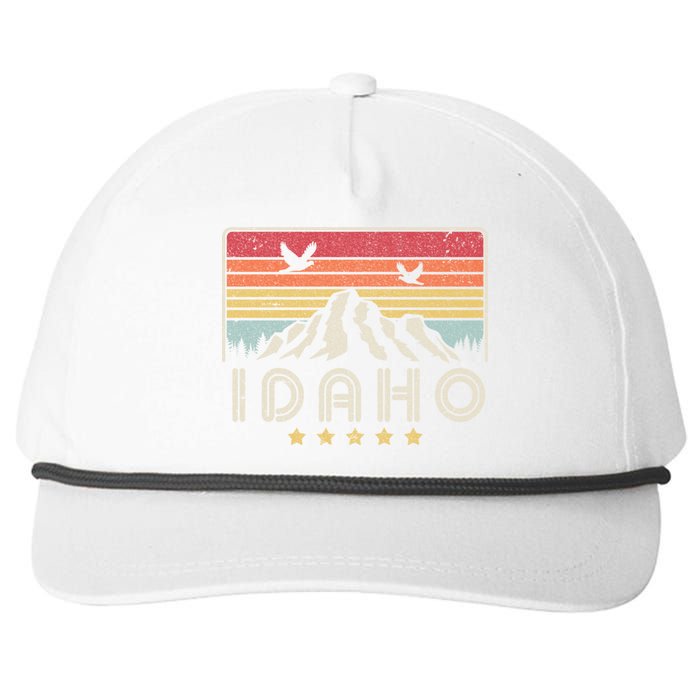 Idaho Shirt. Retro Style ID, USA Snapback Five-Panel Rope Hat