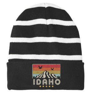 Idaho Shirt. Retro Style ID, USA Striped Beanie with Solid Band