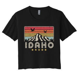 Idaho Shirt. Retro Style ID, USA Women's Crop Top Tee