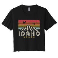 Idaho Shirt. Retro Style ID, USA Women's Crop Top Tee