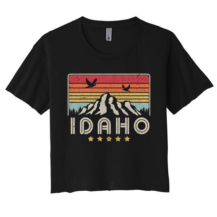 Idaho Shirt. Retro Style ID, USA Women's Crop Top Tee