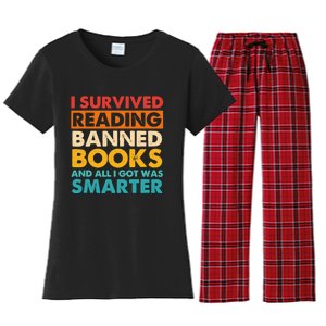 I Survived Reading Banned Books And All I Got Was Smarter Women's Flannel Pajama Set