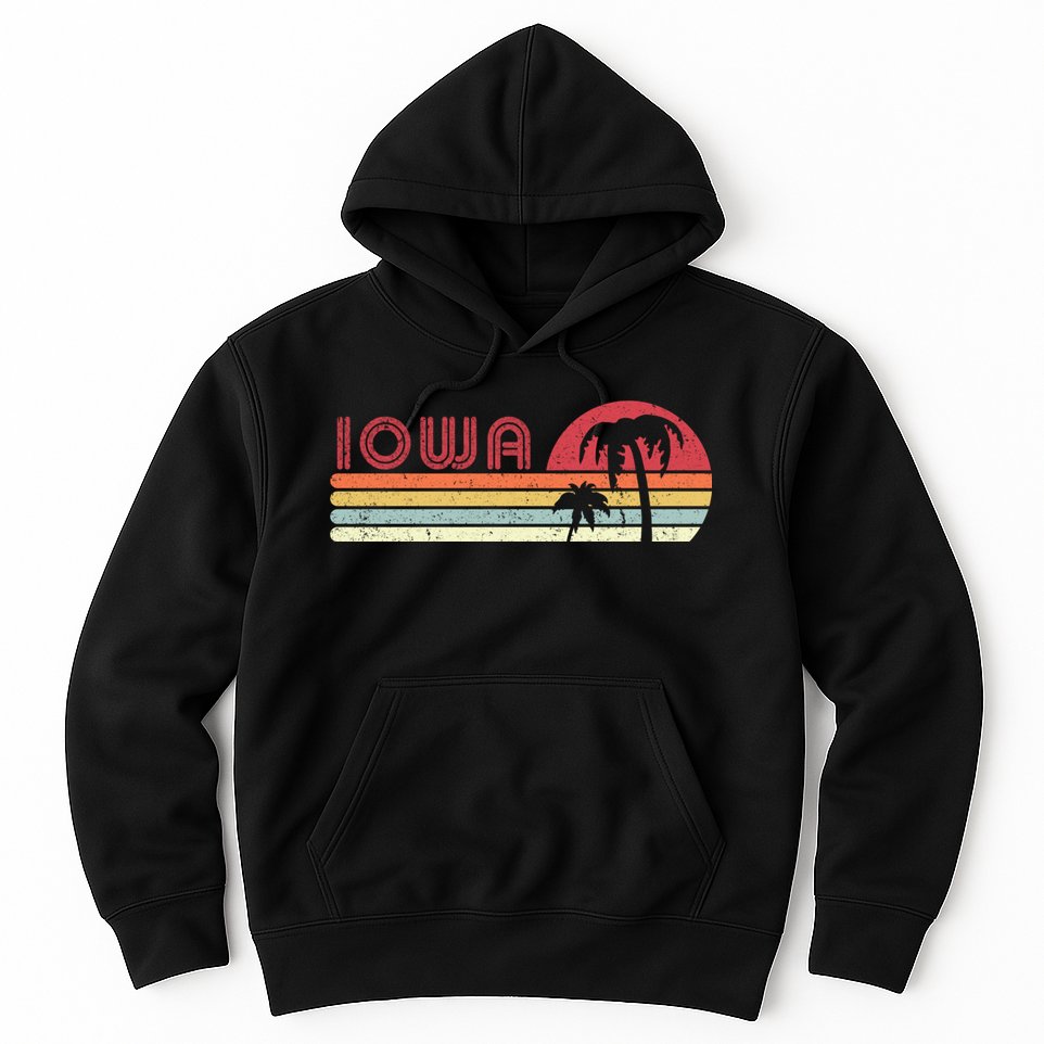 Iowa Shirt. Retro Style IA, USA Hoodie