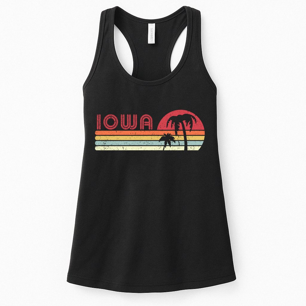 Iowa Shirt. Retro Style IA, USA Womens Tank Top