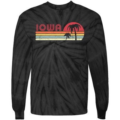 Iowa Shirt. Retro Style IA, USA Tie-Dye Long Sleeve Shirt