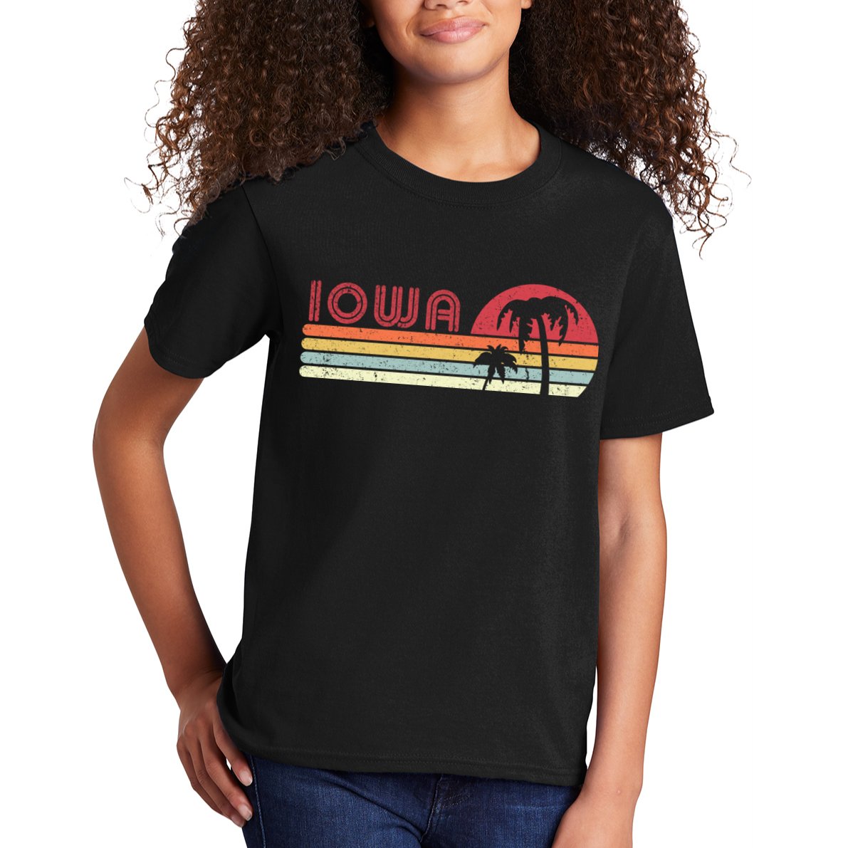 Iowa Shirt. Retro Style IA, USA Kids T-Shirt
