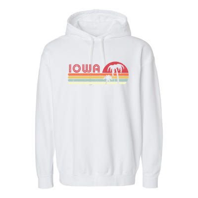 Iowa Shirt. Retro Style IA, USA Garment-Dyed Fleece Hoodie